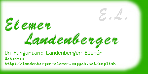 elemer landenberger business card